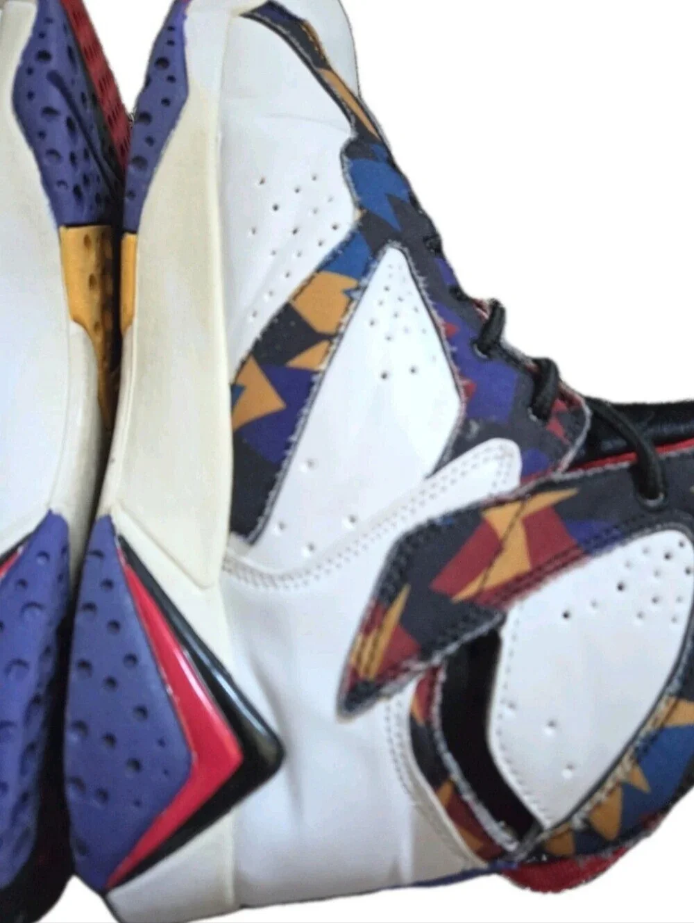 Air Jordan 7 Retro Sweater Shoes White Multicolor 2015 US Men's Size  8